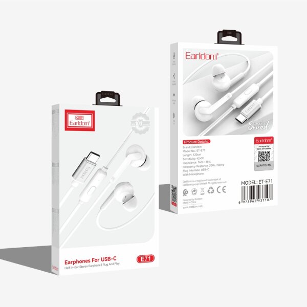 EARLDOM EARPHONES FOR USB-C